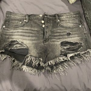 Free people black jean shorts
